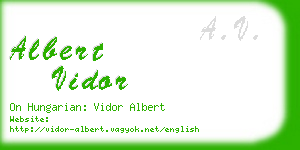 albert vidor business card